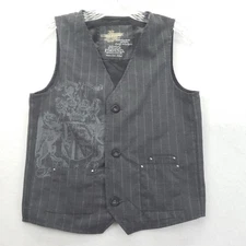 Epic Threads Vest Mens Large Gray Pinstripe Graphic Dress Lined Waistcoat