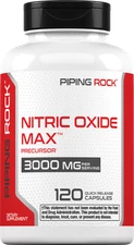 Nitric Oxide Supplement 3000mg | 120 Quick Release Capsules | by Piping Rock