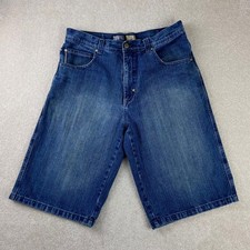 Vtg Y2K Southpole Denim Shorts Mens 36 Blue Baggy Skater Embroidered Jorts
