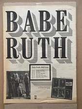 BABE RUTH 1975 UK TOUR POSTER SIZED original music press advert from 1975 with t