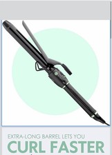 Mint X-Long Curling Iron 1in Ceramic Extra-Long Barrel Adjustable Heat Black E