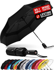 REPEL Windproof Travel Umbrella - Compact  Withstands Winds up to 85MPH , Stron