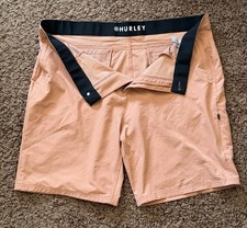 Hurley Men's Size 40 All Day Trek Hybrid Shorts Rust Orange Water Repellent