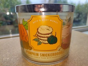  BATH & BODY WORKS PUMPKIN SNICKERDOODLE 3 WICK SCENTED CANDLE BRAND NEW