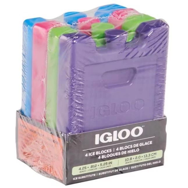 Multipack Small Igloo Reusable colors Ice Pack for Lunch Boxes & Coolers