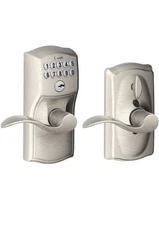 Schlage Satin Nickel Steel Electronic Keypad Entry Lock (with Scratches)1 Key