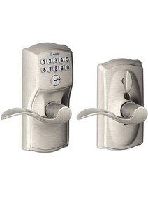 Schlage Satin Nickel Steel Electronic Keypad Entry Lock (with Scratches)1 Key