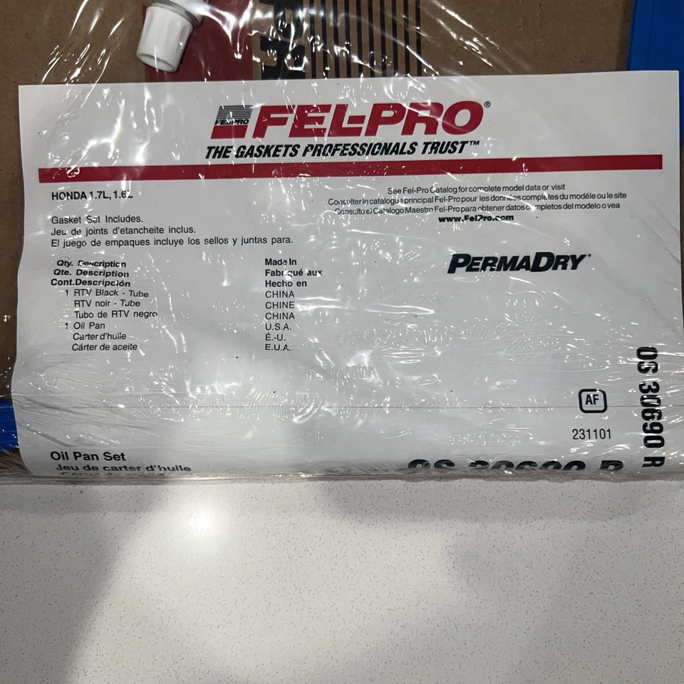 Fel-Pro 油盘垫片 OS 30690 R 适用于 96-05 本田 Civic del Sol — 第 2/3 张图片