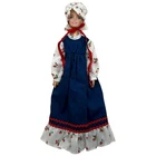 Vintage Handmade Barbie Prairie Dress Navy Blue Strawberry Print Set