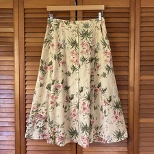 Vintage Country Classics Skirt Size Medium English Cottagecore Floral Midi Long