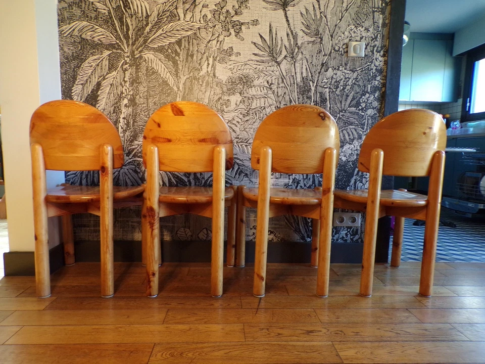 SET 4 CHAISE RAINER DAUMILLER-PIN-DESIGN 60-70-Hirtshals savvaerk-scandinave - Photo 3/4