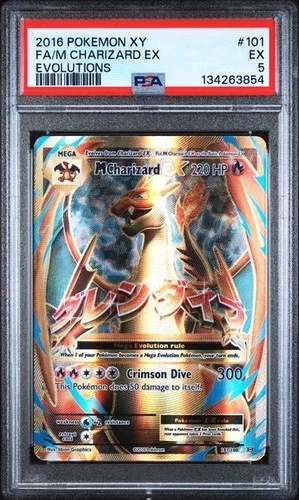 Pokemon XY Evolutions 2016 Full Art M Mega Charizard EX 101/108 PSA 3