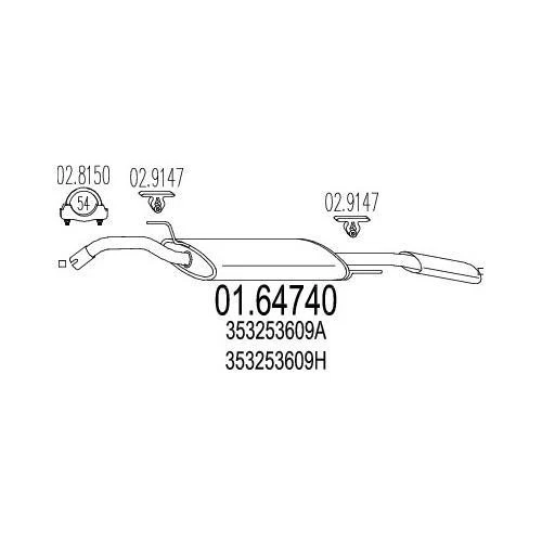 MTS Endtopf NEU für VW Passat Variant 35i 1.8 2.0 Bj.88-97 Auspuff + Anbaut. - Bild 2 von 2