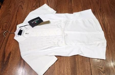 Equiline, New, Asia, short sleeve show shirt, white, 44/ large/8, MSRP $275