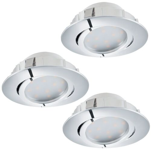 3PCS DIMMERABLE ROUND CHROME STEERABLE LED RECESSED SPOTLIGHT GL1511 - Picture 1 of 1