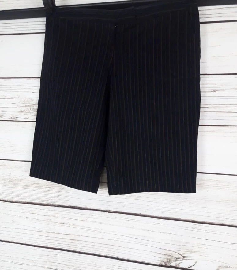 Bermudas de vestir para mujer Metro 7 talla 6 negras a rayas 2 bolsillos delanteros  Foto 4 de 4