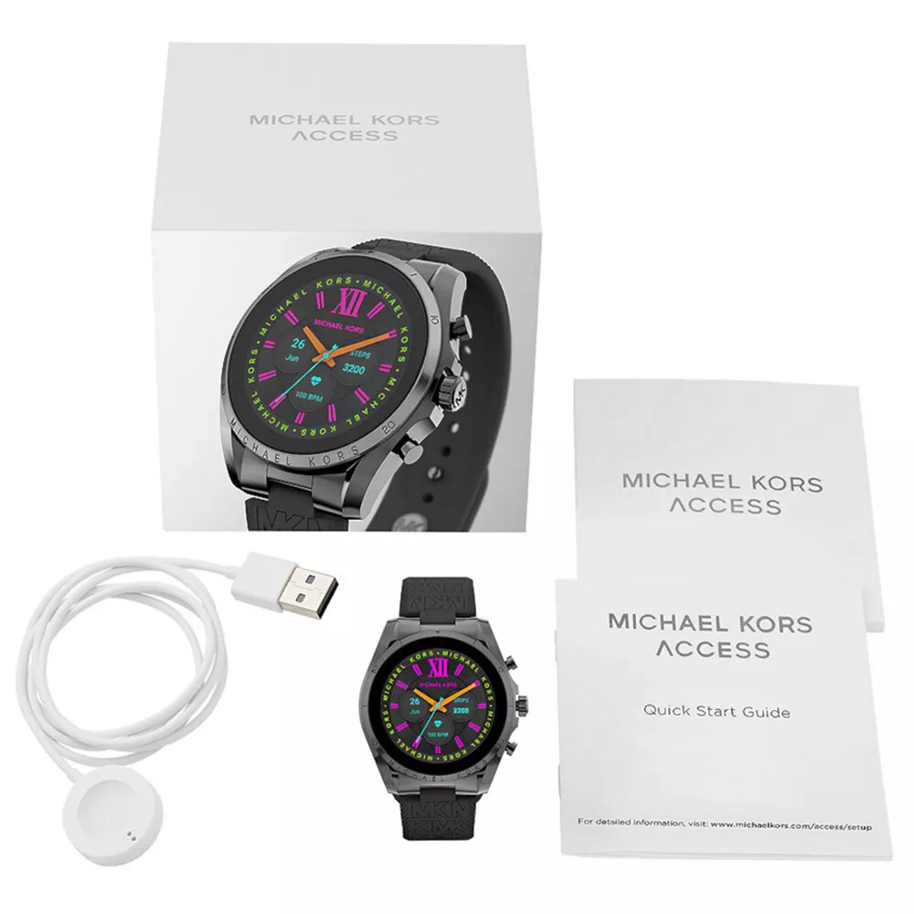 MICHAEL KORS BRADSHAW MKT5154 Silicone Black Smartwatch Men's GEN 6