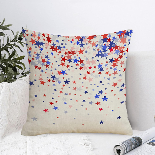 4Th of July Pillow Covers 18X18 Inch Red and Blue Star Throw Pillows Cover Set o - Picture 4 of 12