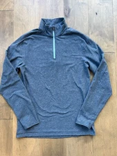 Lululemon Surge Warm 1/2 Zip Heathered Alberta Lake Caspian Blue Men's M/L EUC