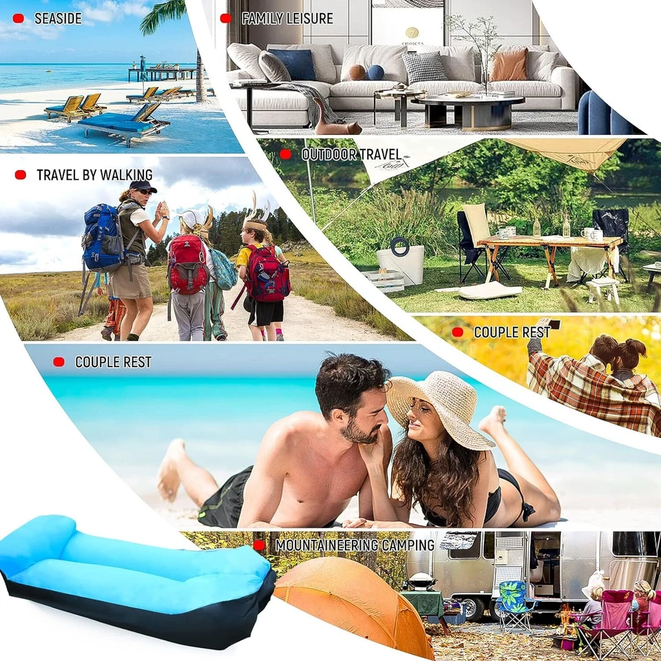 Air Sofa Aufblasbares Sofa Couch Outdoor Strandsofa Lounge Liegesessel Lazy Luft - Bild 3 von 4