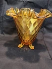 Vintage Fenton  Glass Footed Vase