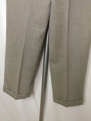 Ralph Lauren Dress Slacks Pants Men's 36x30 Tan Blue Pleated Cuffed Vintage NWT - Picture 8 of 11