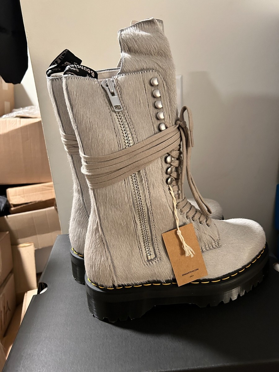 Martens 1918 Ro Hair On Lace Up Strobe Calf Length Platform