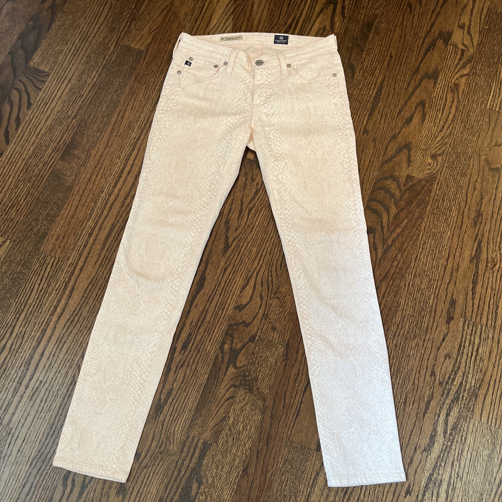 AG Adriano Goldschmied The Legging Ankle Jeans 26R Super Skinny Pink Snake Skin - View 4