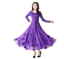 Women's Modern Dance Clothing friendship Dress Ball Gown Long Sleeve Dance Dress