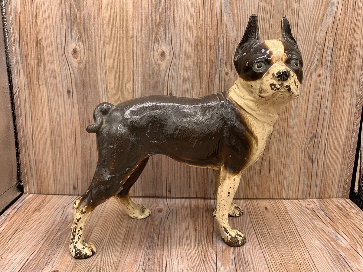 Iron boston top terrier doorstop