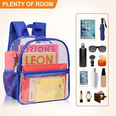 Transparent Clear Backpack 12 ×6 ×12  Concert & Stadium Approved Waterproof Bag