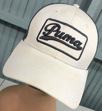 PUMA Dry Cell Big Patch White and Gray Strapback Baseball Cap Hat