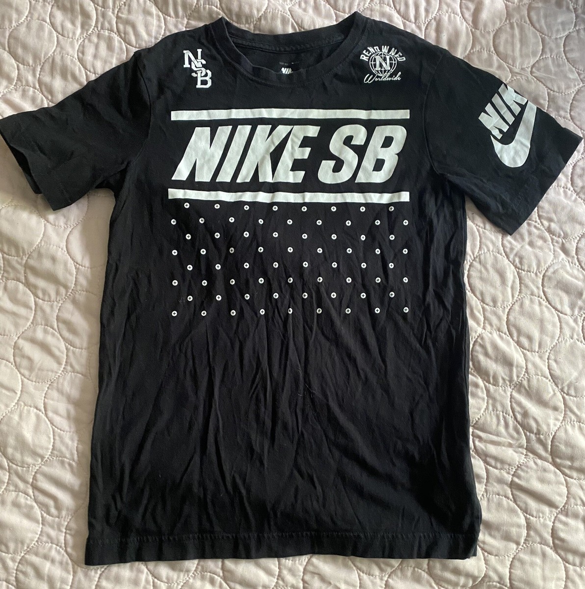 Youth Boys Nike SB Solid Black Short Sleeve T-shirt Size L | eBay