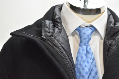 Andrew Marc Mens Black Full Zip Flap Hidden Button Placket Pocket Overcoat M - Picture 7 of 11