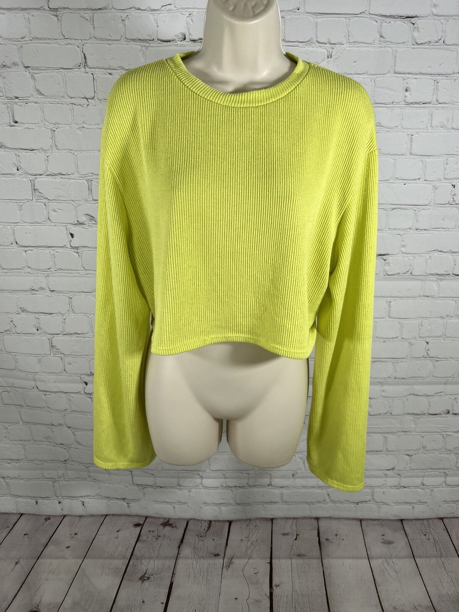 Neon Yellow Neon Green Cropped Jumper Urban Renewal Neon Green