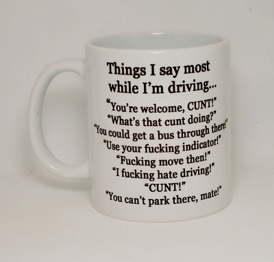 Road Rage Things I Say Driving Tasse Geschenk lustig unhöflich Kaffeefahrer personalisiert
