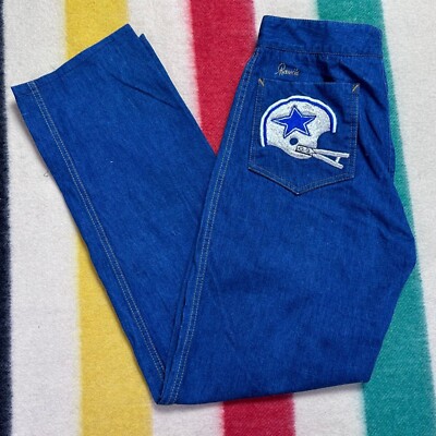 Vintage 1970s 1980s Dallas Cowboys Blue Jeans Ravi’s Football 70s  80s