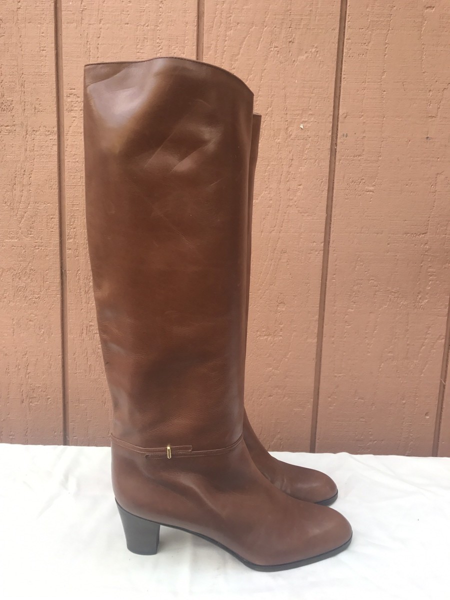 EUC RARE VINTAGE FRANK CARDONE NY US 6.5 EUR 36.5 BROWN LEATHER BOOTS WOMEN