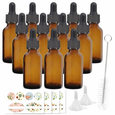Download 12 Amber Glass Bottles W Glass Eye Dropper 1oz For Essential Oil Cologne Perfume Ebay