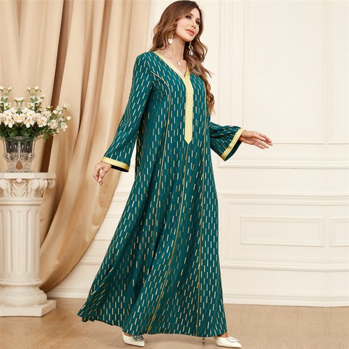 Muslim Floral Kaftan Islamic Women Maxi Dress Ramadan Dubai Caftan Moroccan Gown - Picture 182 of 216