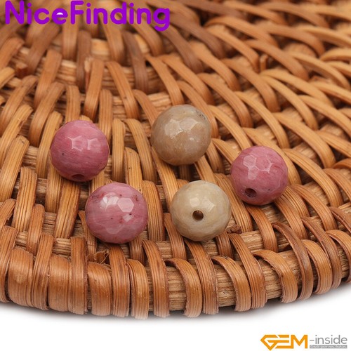 Natural Smooth Faceted Rhodonite Stone Beads For Jewelry Making 6,8,10,12,14mm - Picture 65 of 90