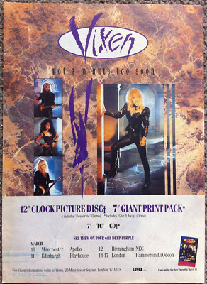 VIXEN - NOT A MINUTE TOO SOON 1991 Full page UK magazine ad