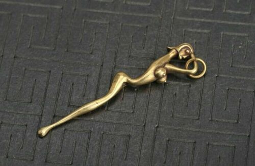  Collection old Asian cexquisite Brass Copper Beauty's ear spoon pendant W6 - Picture 1 of 4