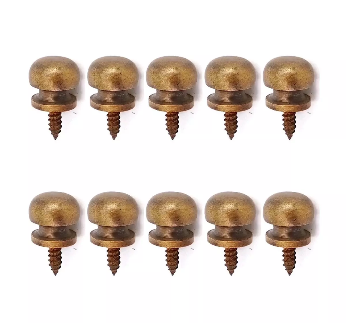 10 TINY 13 mm screw fixing KNOB pulls handles antique solid heavy brass  drawer B