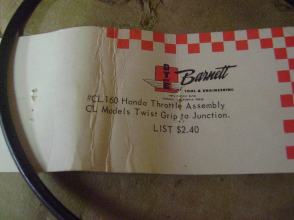 CABLE ACELERADOR SUPERIOR NUEVO DE STOCK para Honda CL160 CL72 CL77 1964 65 66 67 68 MadebyBarnett Foto 4 de 4