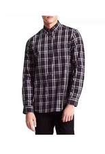 Calvin Klein Men's Long Sleeve Striped Collared Shirt Botton Down Size S