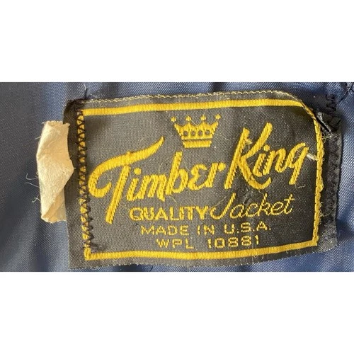VTG Timber King Waist Flight Jacket Navy Mens Large Rare!! FREE SHIPPING image 11