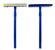 Window Sponge and Squeegee Cleaning Tool with 28" Extendable Handle Blue, 2 Pack