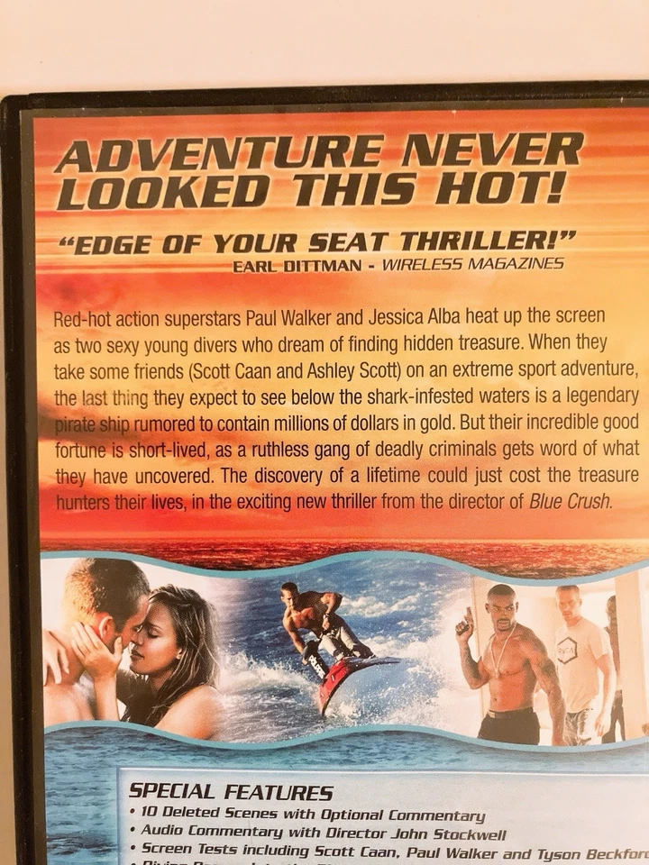 Into The Blue DVD Movie Paul Walker Jessica Alba 2005 Pirates Treasure Hunt - Image 3 of 4