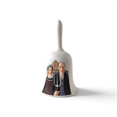 Vintage 1982 River Shore ''American Gothic'' Porcelain Bell - Grant Wood Collectio